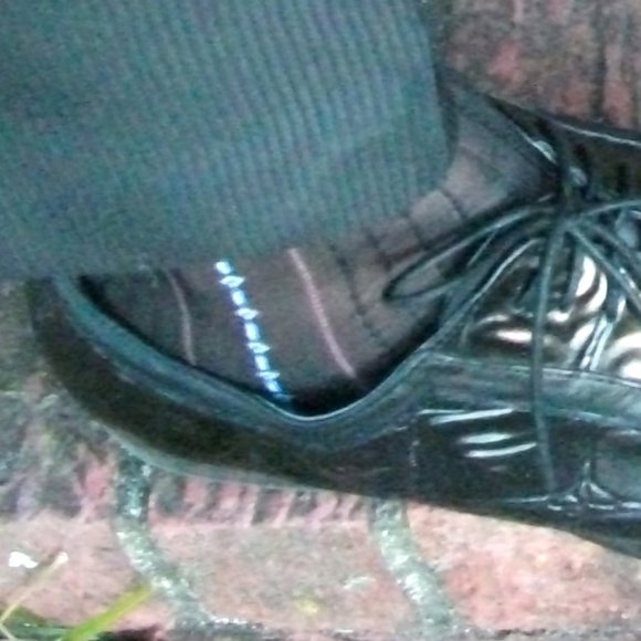 2PR Men's Sheer Black Thick N Thin with Pattern, Cap Toe Cap Heel Socks - 10 -13 - Picture 7 of 12